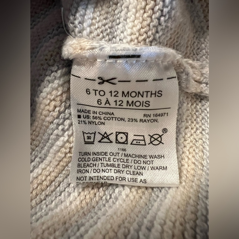 Janie and Jack Light Tan, Gray & White Striped Onsie Sweater Outfit - Picture 5 of 7